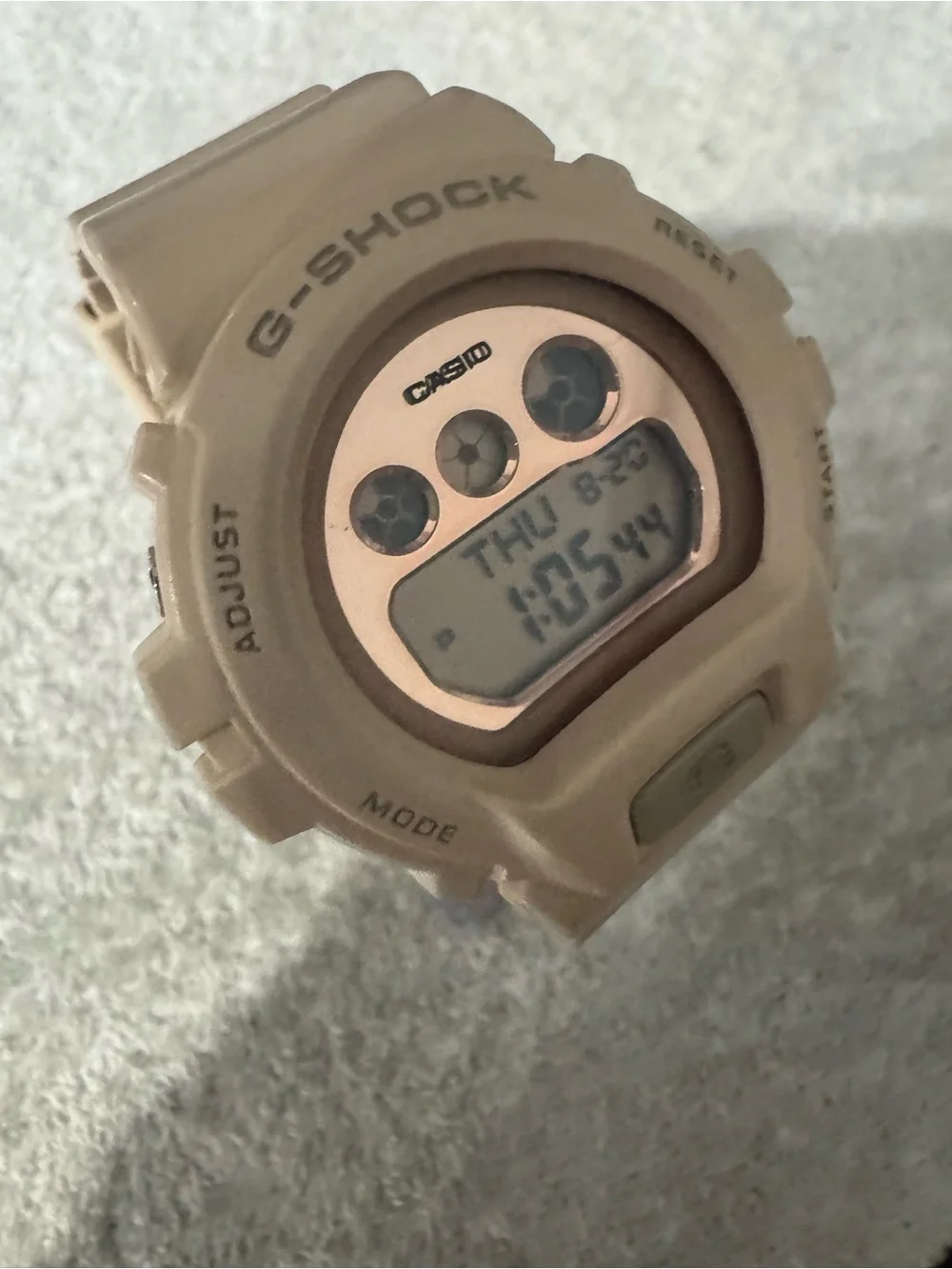 G-Shock Beige and Rose Gold Digital Sports Watch